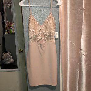 nude bodycon dress